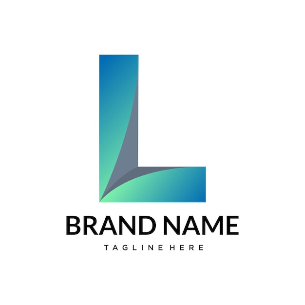 L gradient abstrakcyjny logo litery