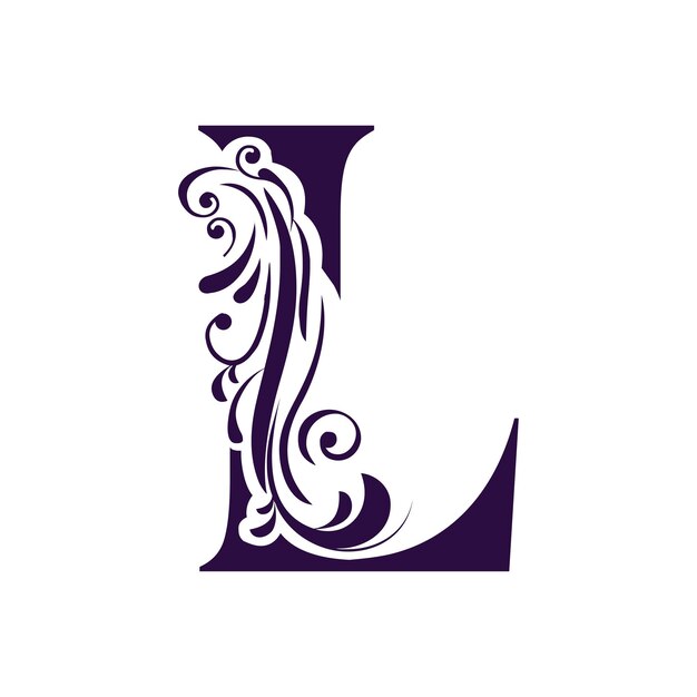 L Litery Monogram Początkowy Eleganckie Logo