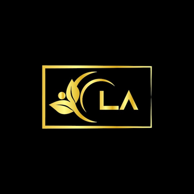 Plik wektorowy la letter branding logo z kwiatowym logo