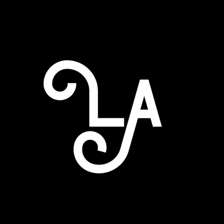Wektor la logo letter design początkowe litery la ikona logo abstrakcyjna litera la minimalny szablon projektowania logo l wektor projektowania liter z czarnymi kolorami la logo