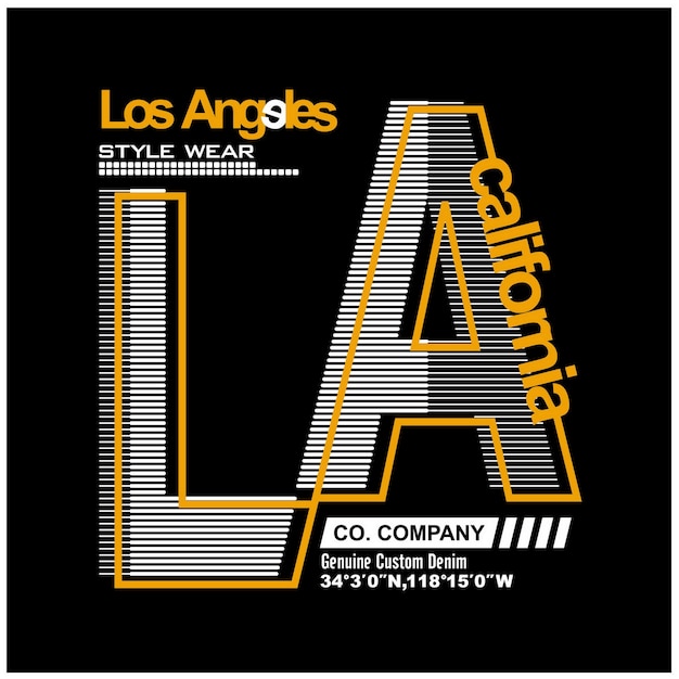 Plik wektorowy la los angeles vintage typografia projekt w odzieży tshirt ilustracji wektorowych i innych zastosowań