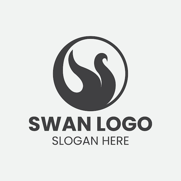 Łabędź logo ikona elementy szablonu projektu wektor znak Szablony wizytówek