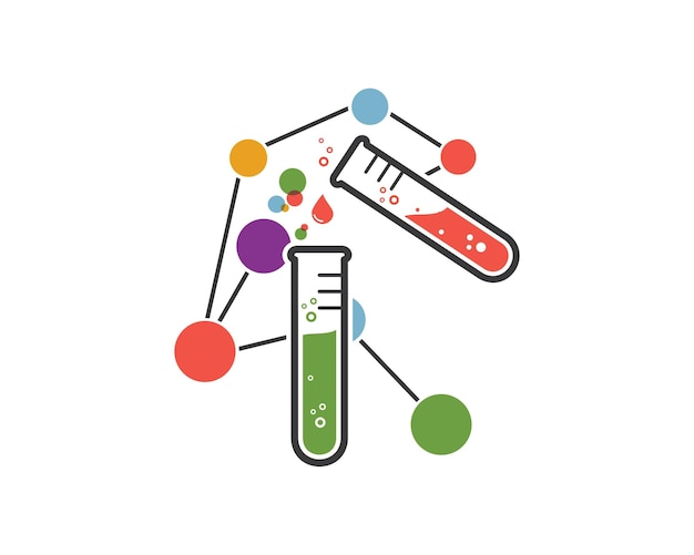 Laboratorium Ikona Logo Wektor Ilustracja Szablon Projektu