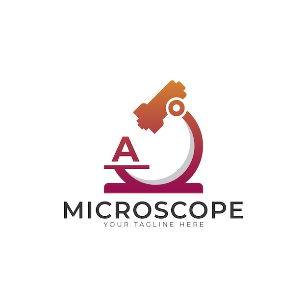 Laboratorium Logo Początkowa Litera A Mikroskop Logo Element Szablonu Projektu