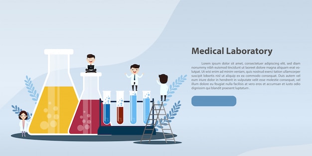 Laboratorium medyczne badanie z nauki szklanej tubki ilustraci pojęciem.