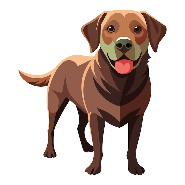 Labrador Retriever Pies wektorowy stylClipart Ilustracja na białym tle