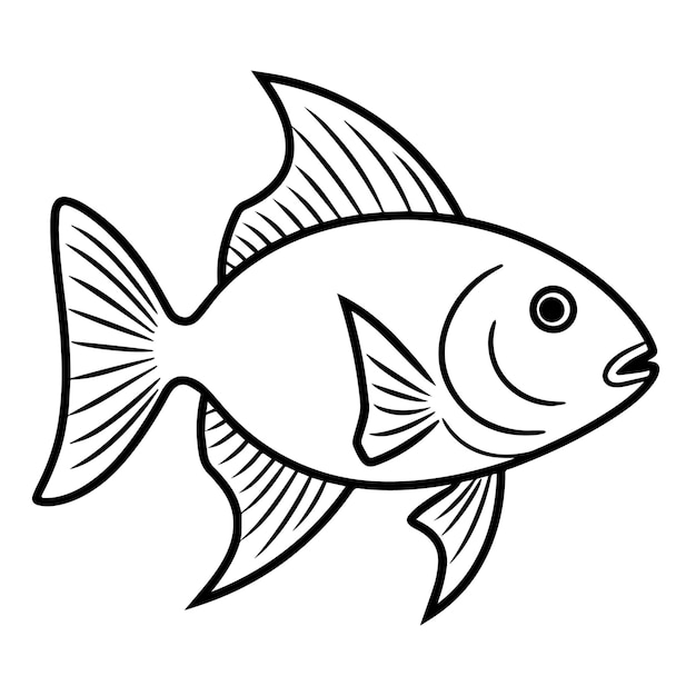 Ładna ikona konturów ryb w formacie wektorowym dla wzorów wodnych