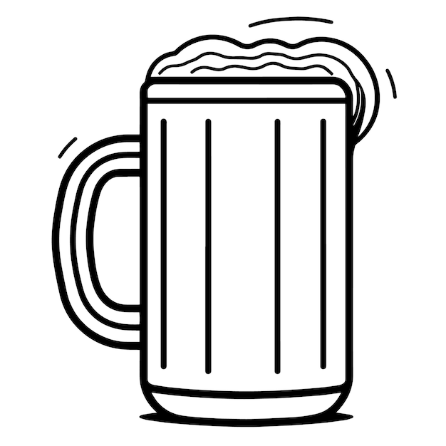 Ładna ikona konturu kubka piwa w formacie wektorowym dla projektów pubowych