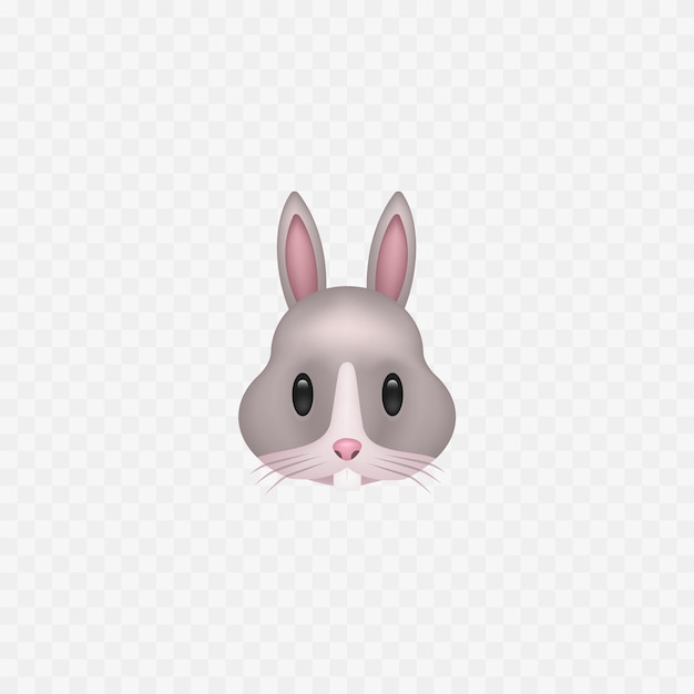 Plik wektorowy Ładna ikona królika ilustracja głowy szarego królika wektor