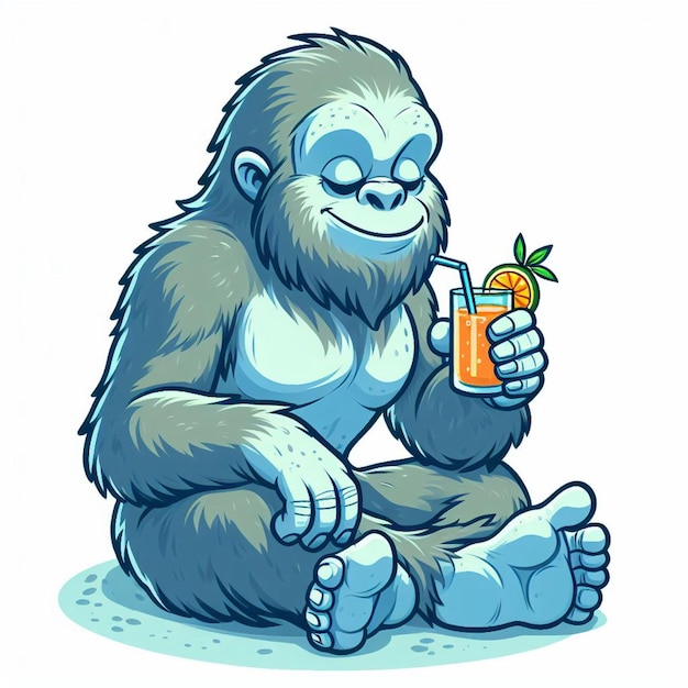 Ładna Ilustracja Bigfoot Vector Cartoon