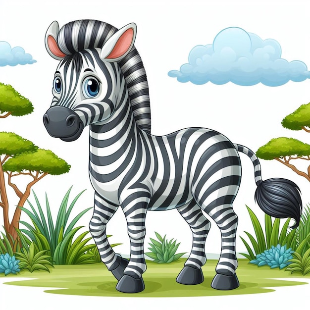 Plik wektorowy Ładna ilustracja kreskówki zebra vector