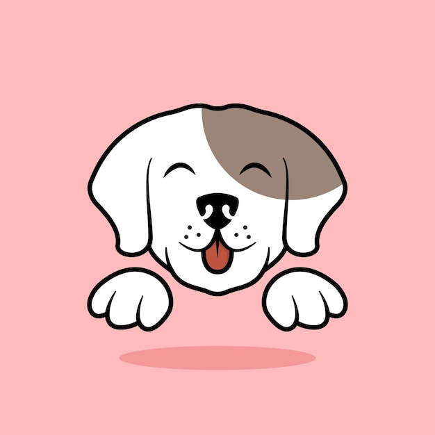 Ładna ilustracja szczeniaka Małe białe logo psa Uśmiech psa