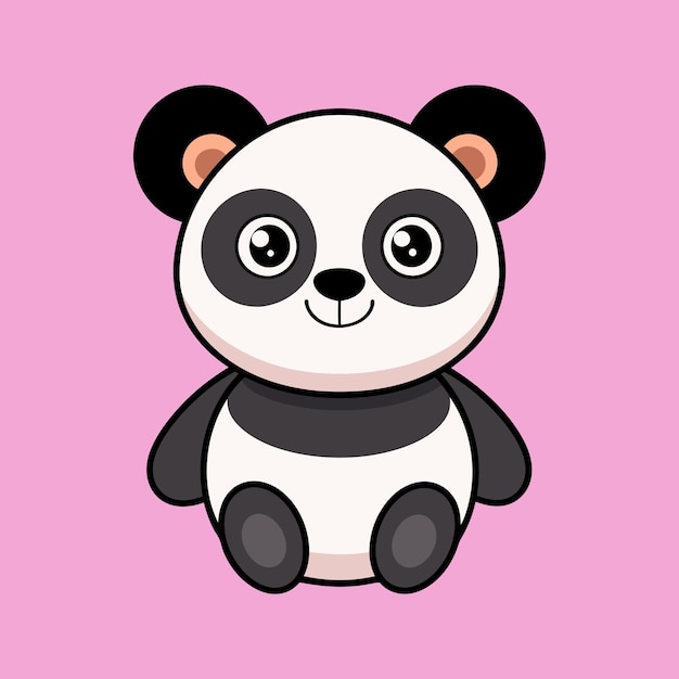 Ładna ilustracja w stylu wektorowym Panda