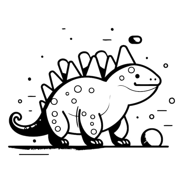 Plik wektorowy Ładna ilustracja wektorowa z rysunkami o dinozaurach stegosaurus