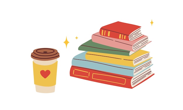 Ładna kolorowa kolekcja książek Zestaw różnych stosów i stosów książek otwartych i zamkniętych Książki temat edukacyjny literatura naukowa i fikcyjna Ilustracja wektorowa izolowana na białym tle