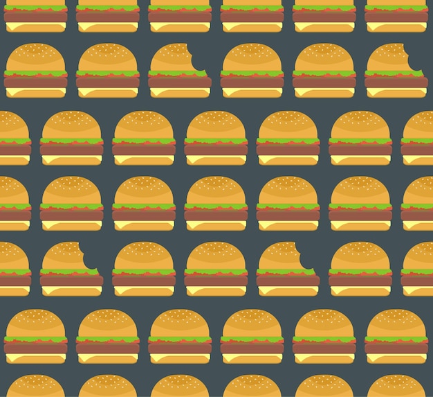 Ładne Kolorowe Hamburgery I Skubane Hamburgery Wzór Na Ciemnym Tle