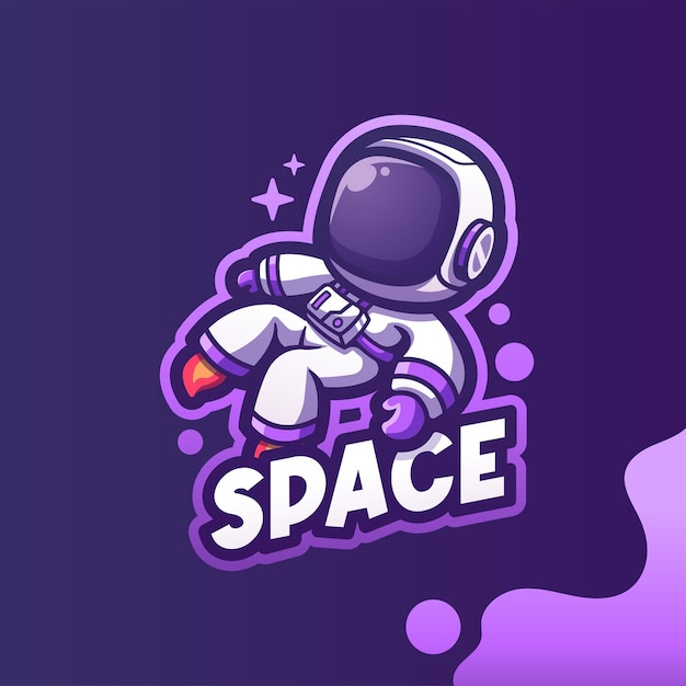 Plik wektorowy Ładny astronauta maskotka logo dla logo twojej marki