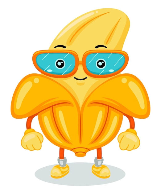 Ładny Banan Maskotka Charakter Ilustracja Wektorowa