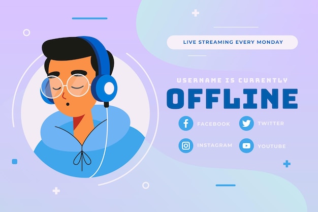 Ładny Banner Twitch Offline