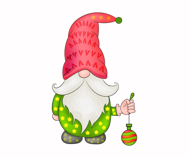 Ładny Boże Narodzenie Gnome Wektor Rysunek Z Premium Ilustracja Projektu