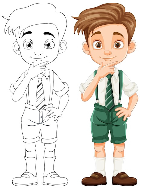 Plik wektorowy Ładny chłopiec w mundurze postać z kreskówki
