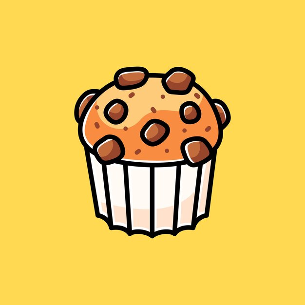 Ładny Cup Cake Doodle Ilustracja Kreskówka