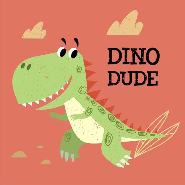 Ładny dinozaur Najlepszy dla dzieci projektuje trójniki urodziny ulotki i zaproszenia Dino strona szablon ilustracji wektorowych