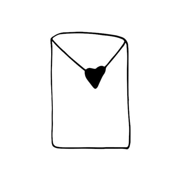 Plik wektorowy Ładny doodle list miłosny koperta z ikonami serca ręcznie rysowane ilustracji wektorowych słodki element kart okolicznościowych plakaty naklejki i sezonowy projekt izolowany na białym tle
