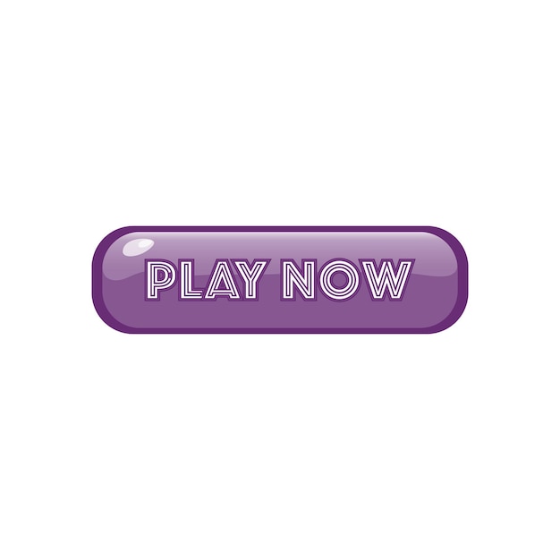 Plik wektorowy Ładny fioletowy przycisk zagraj teraz ilustracja wektorowa na białym tle ikona graj teraz