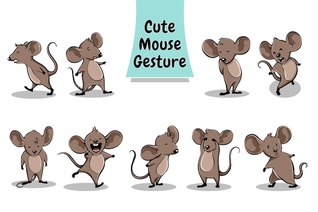 Plik wektorowy Ładny gest i ekspresja postaci myszy