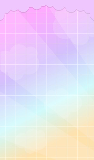 Ładny gradient siatki tła z chmurami Wektor