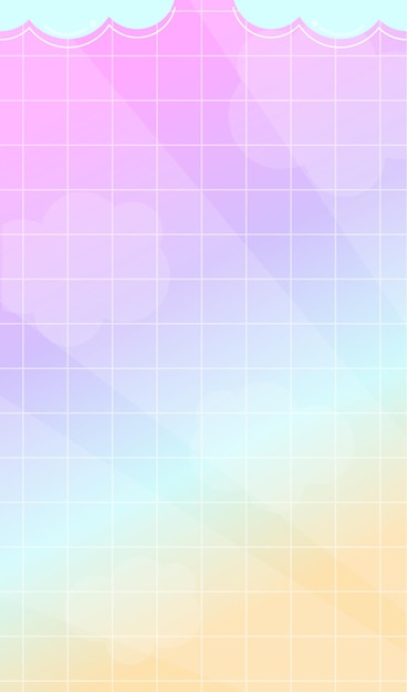 Ładny gradient siatki tła z chmurami Wektor