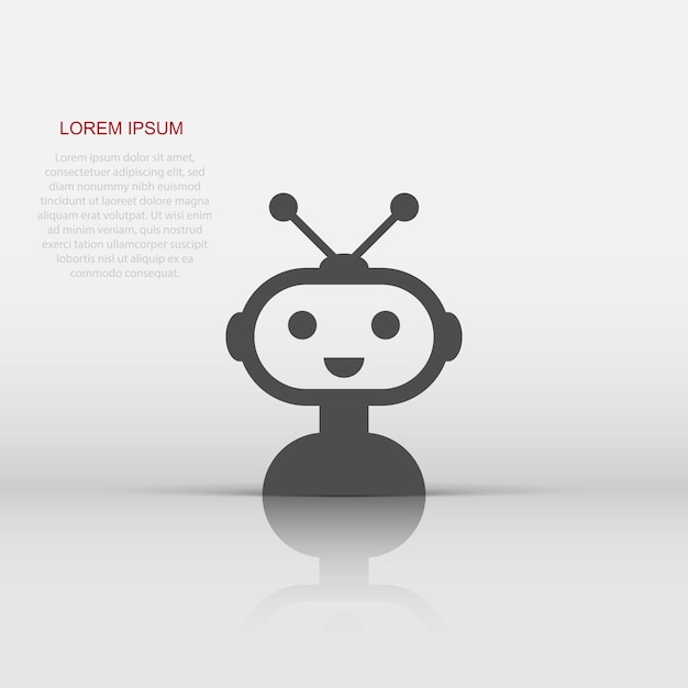 Ładny ikona chatbota robota w płaski Ilustracja wektora operatora bota na białym, izolowanym tle Koncepcja biznesowa postaci inteligentnego chatbota