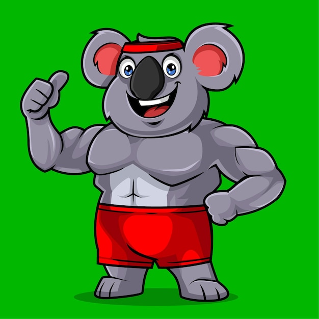Ładny ilustracja wektorowa maskotka fitness koala
