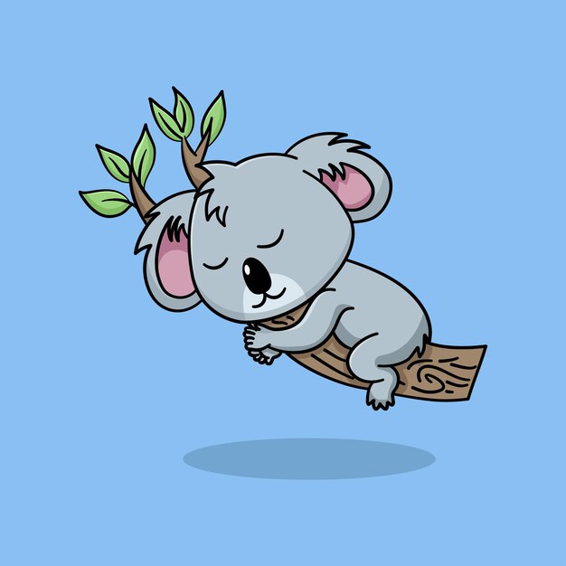 Plik wektorowy Ładny koala kreskówka wektor ikona ilustracja ikona muzyki zwierząt koncepcja na białym tle płaski