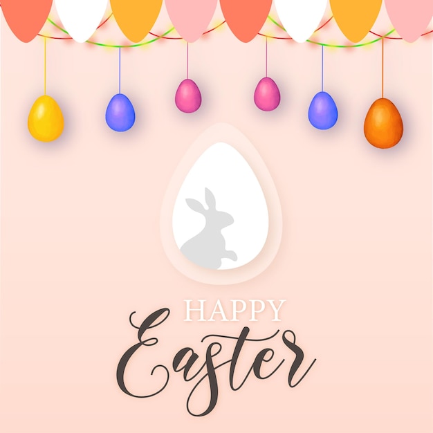 Ładny Kolorowy Wesołych świąt Wielkanocnych Wyprzedaż Plakat Baner Jasnoróżowy Fioletowy Tło Z Jajkami Darmowy Wektor