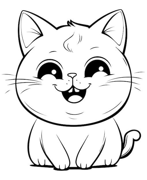 Ładny kot kreskówka wektor ilustracja kot kolorowanki dla dzieci projekt maskotki kota kot logo