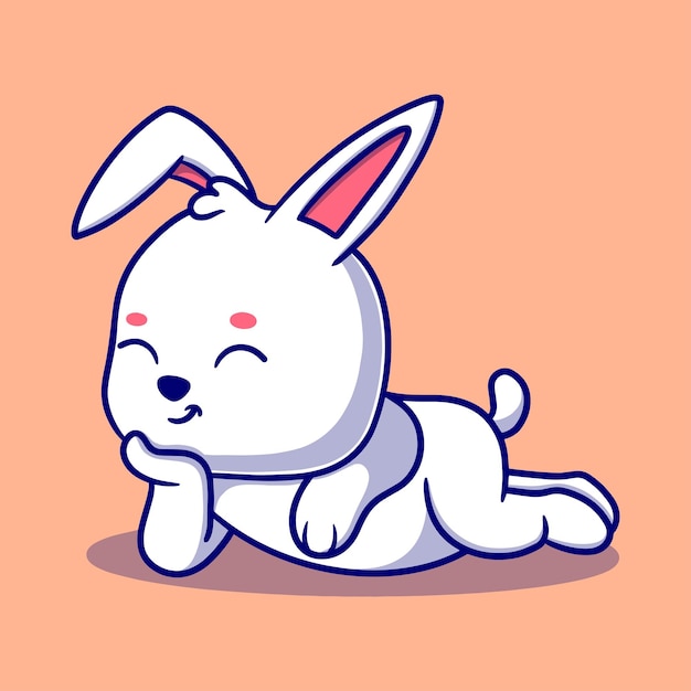 Plik wektorowy Ładny króliczek kreskówka ikona ilustracja śmieszne zwierzę na naklejkę