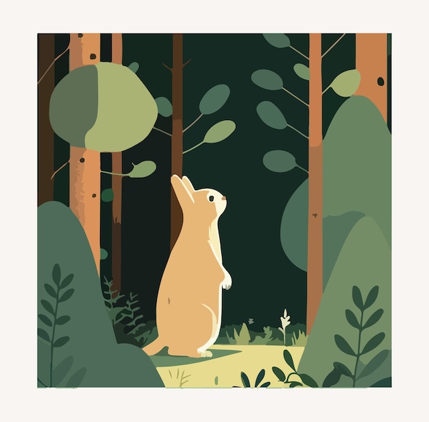 Ładny królik wektor las ilustracji wektorowych