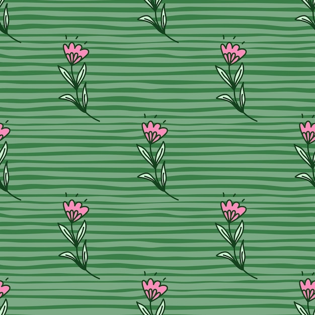 Ładny kwiat wzór w stylizowanym stylu ludowym Ręcznie rysowane eleganckie tło botaniczne