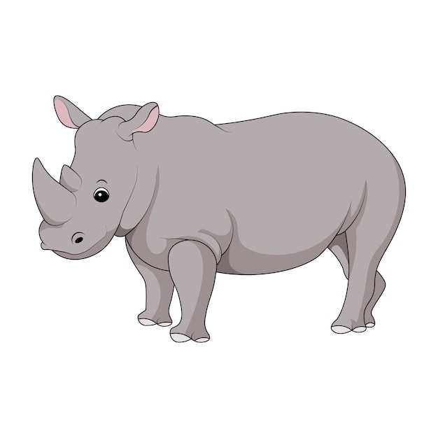 Ładny nosorożec kreskówka clipart