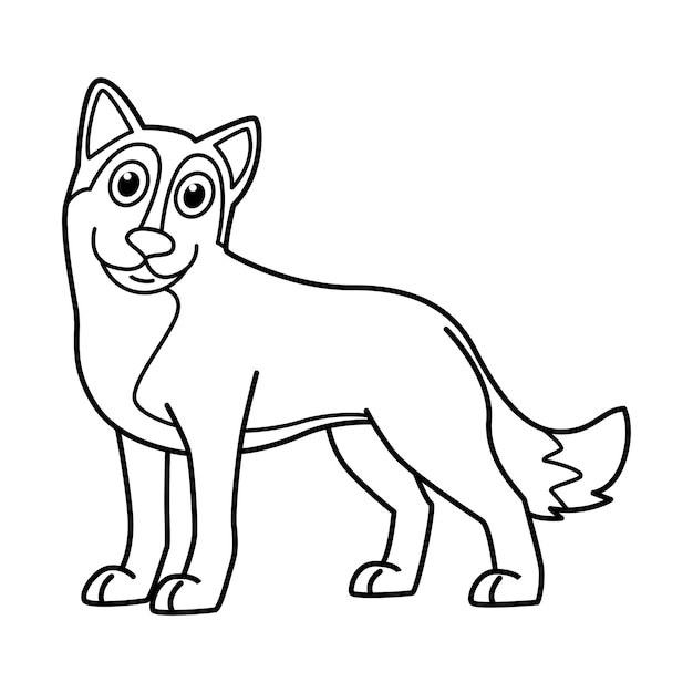 Ładny Pies Kreskówka Znaków Wektor Ilustracja Dla Dzieci Kolorowanka