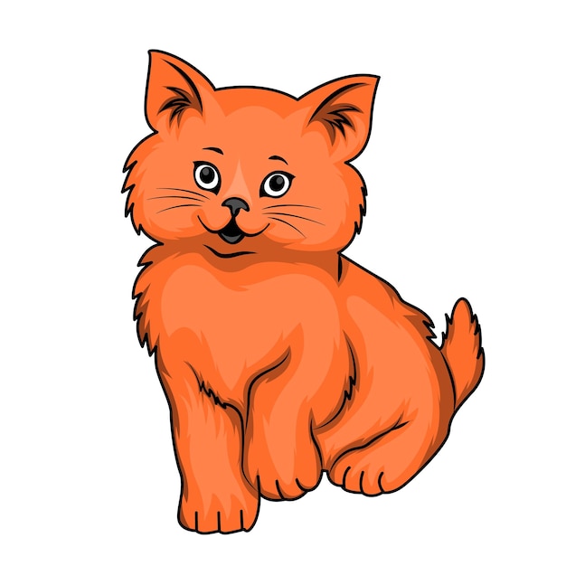Plik wektorowy Ładny pomarańczowy kot siedzący ilustracji wektorowych