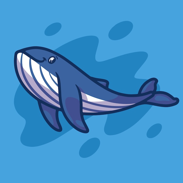 Ładny Projekt Ilustracji Maskotki Wieloryba