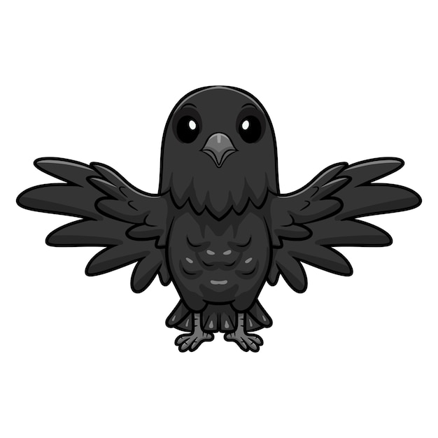 Plik wektorowy Ładny ptak wrona kreskówka latający