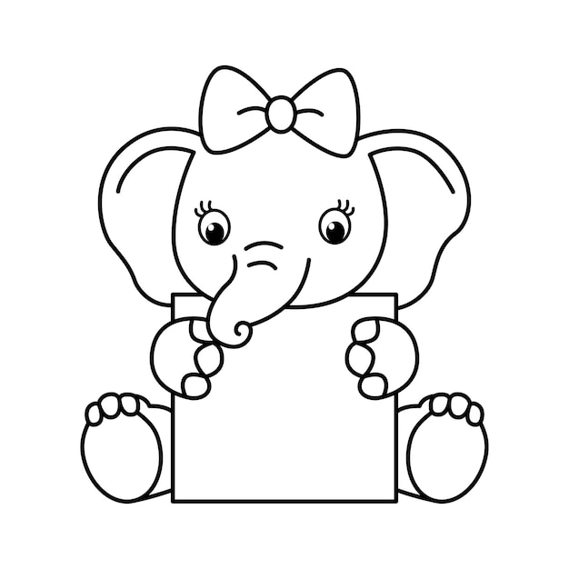 Plik wektorowy Ładny słoń kreskówka kolorowanie strony ilustracja wektor dla dzieci kolorowanka