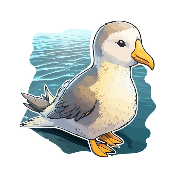 Plik wektorowy Ładny styl kreskówki albatrosa