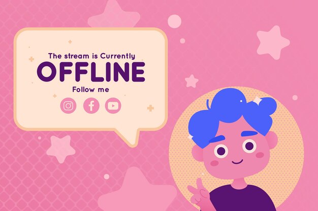 Ładny Szablon Offline Dla Bannera Twitch