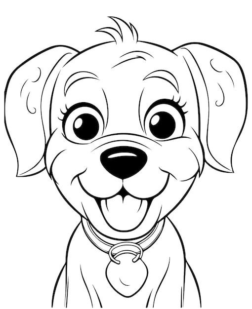 Ładny szczeniak pies ilustracja pies kolorowanki dla dzieci i dorosłych szczeniak maskotka logo szczeniak wektor