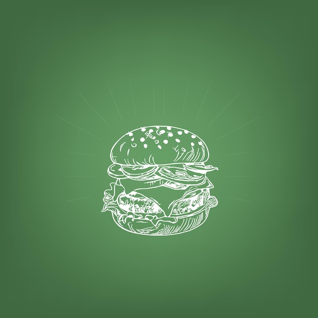 Ładny Wektor Burger Art Line